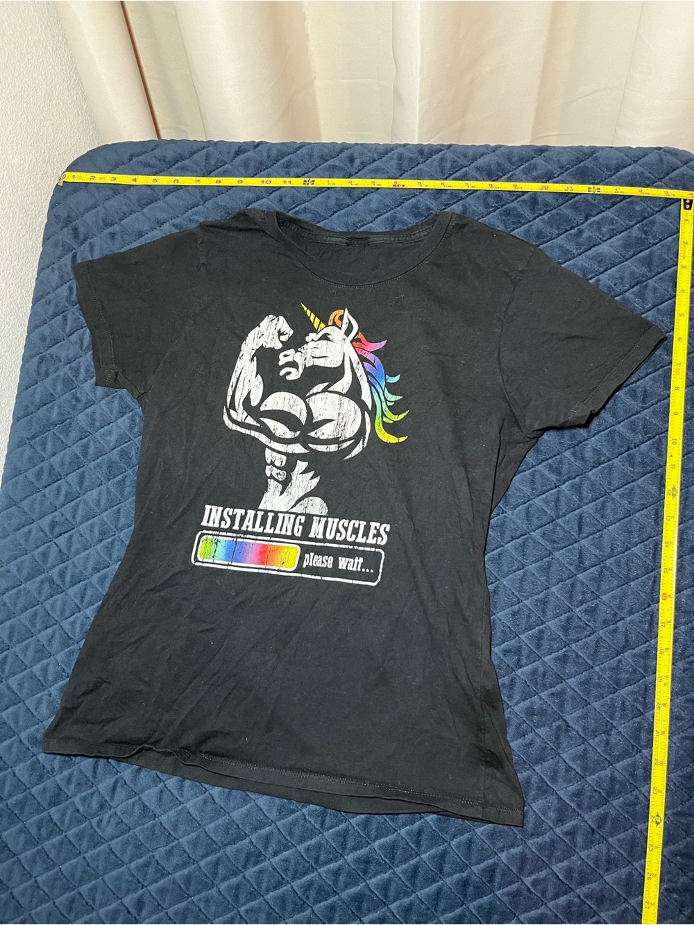 Black Women’s Swim Tee with Rainbow Unicorn Graphic
